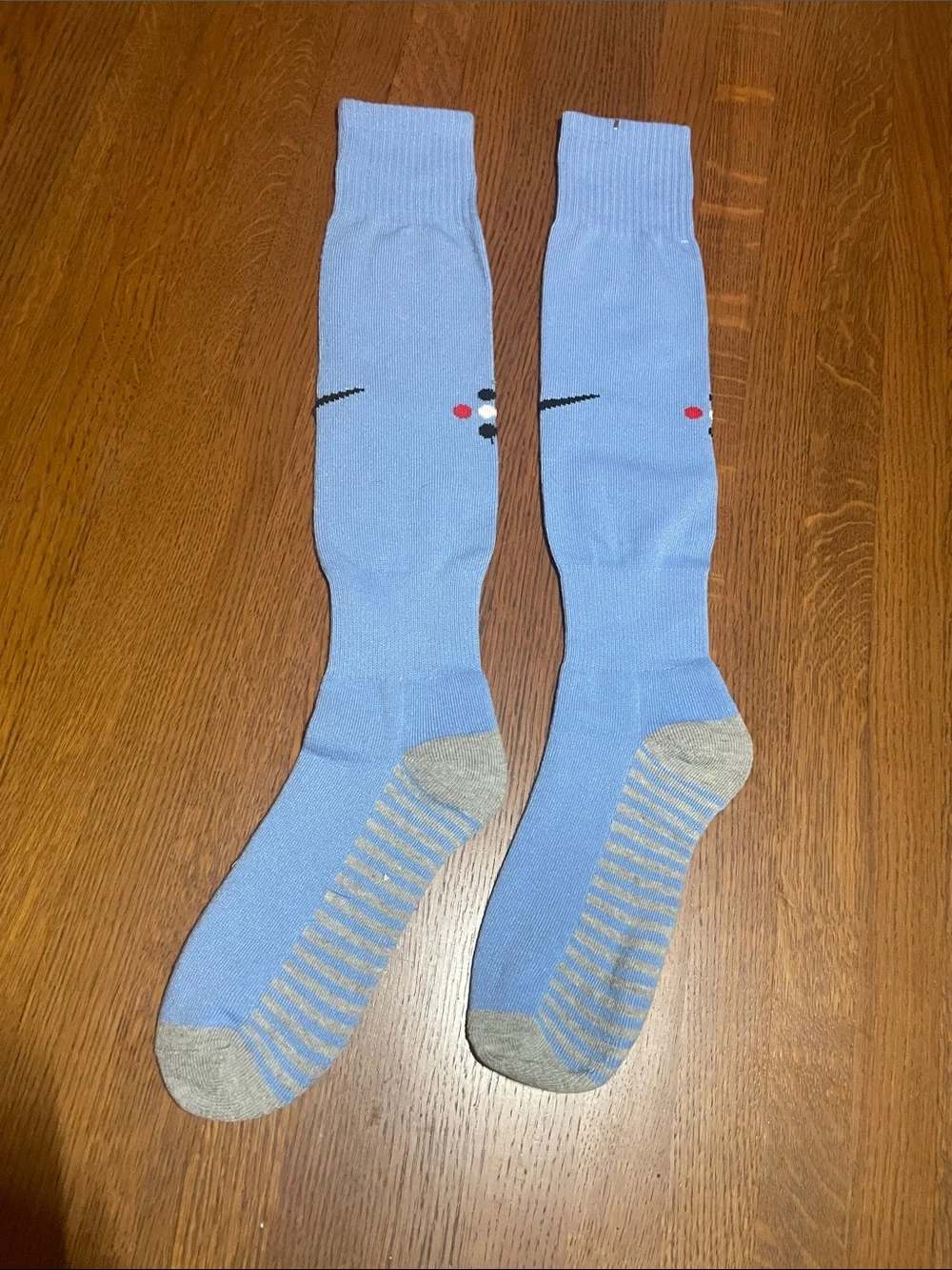 Nike Light Blue Athletic Crew Socks with Grey Accents brand new never worn